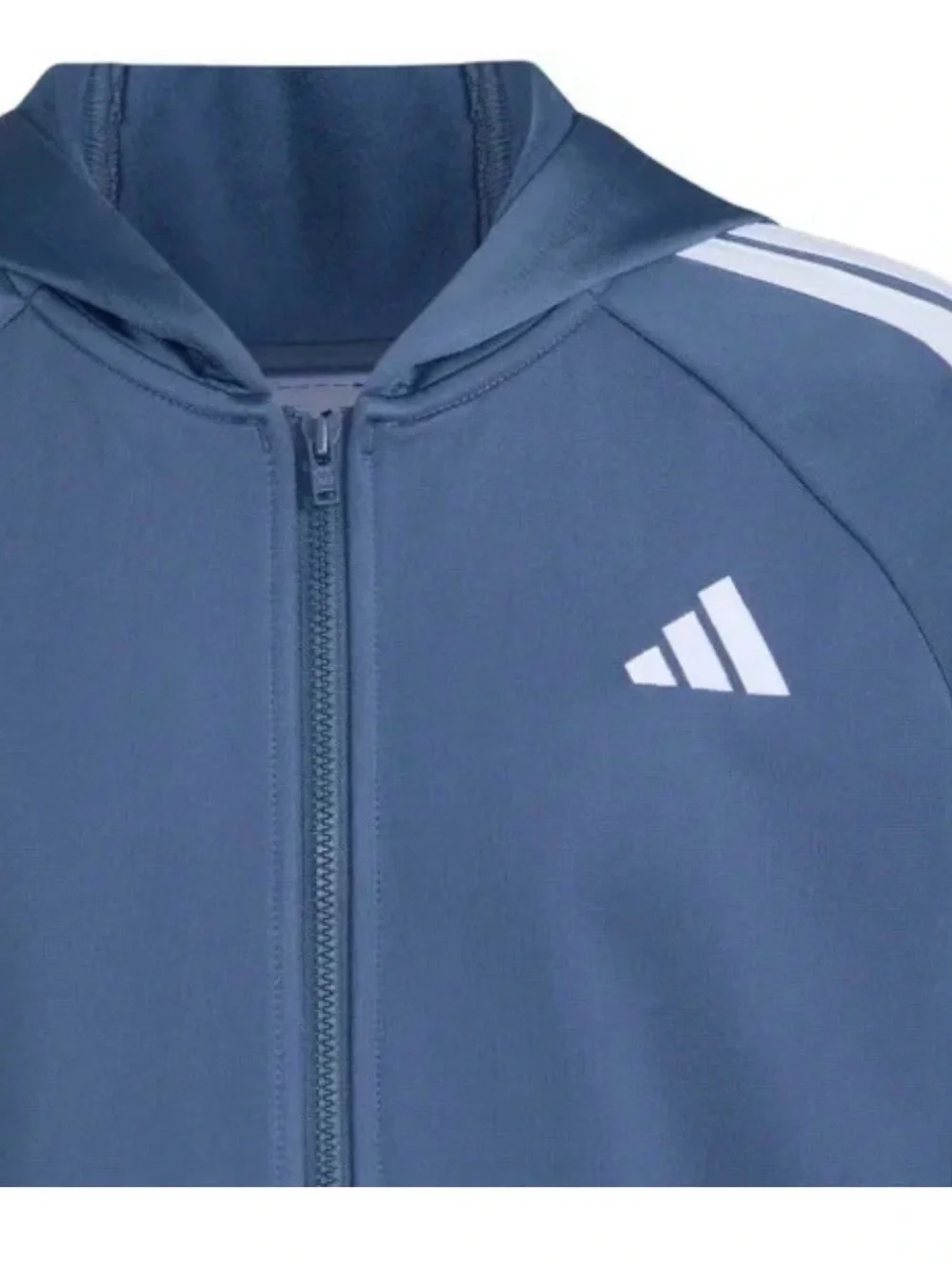 Adidas Boy’s Blue 3-Stripes Tricot Hooded Full Zip Jacket Size: XL 18/20
